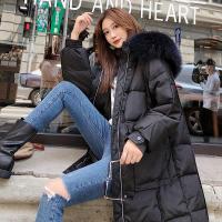 俏恋泉2019冬季新款羽绒服女宽松中长款过膝韩版毛领厚外套8001