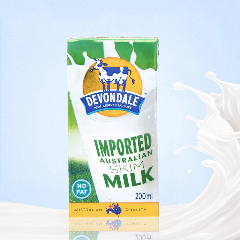 德运devondale脱脂纯牛奶200ml*24盒/箱