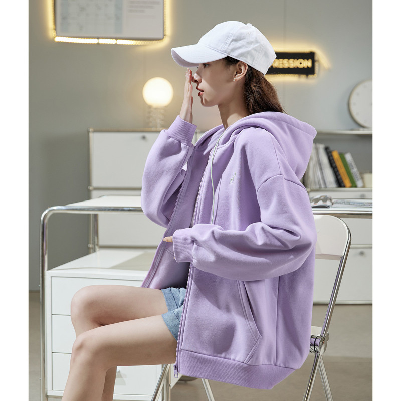 唐狮春季女撞色帽绳连帽短款针织厚外套减龄百搭韩版潮流时尚