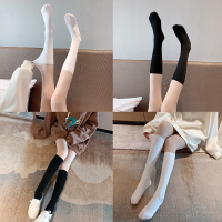 2019秋季新款甜美少女高腰弹力连体打底裤袜撞色外穿网红美腿袜女