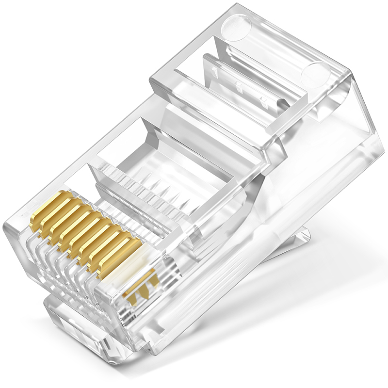 超五类RJ45网络水晶头 网络水晶头 电脑网线接头 Cat5e水晶头 100个袋