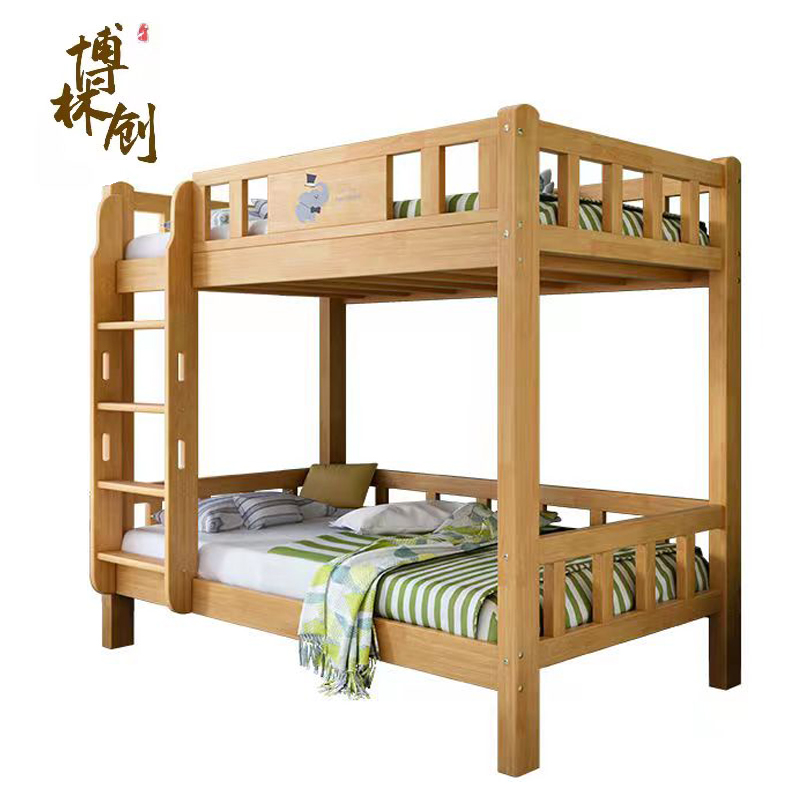 博林创 橡胶木上下床 上下铺宽0.9米 张高清大图