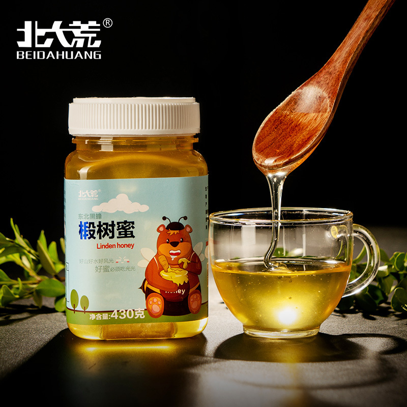 北大荒 椴树蜜 蜂蜂熊系列 东北黑蜂 纯蜂蜜 430g