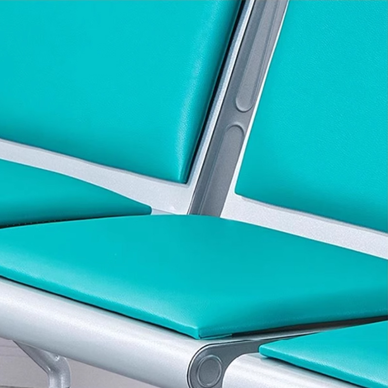 中豫鑫泽 ZYXZ5021039 连排椅机场椅公共座椅长椅等候椅 三人位加2茶几绿色坐垫高清大图