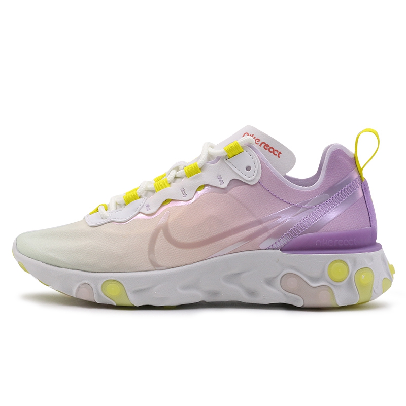 NIKE/耐克 女鞋 2020新款REACT ELEMENT 55 GEL高桥盾网面透气运动休闲鞋 CW2631-911高清大图
