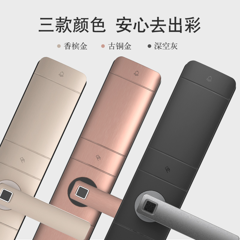 西门子指纹锁 智能锁家用防盗门锁密码锁 电子锁 C320香槟金
