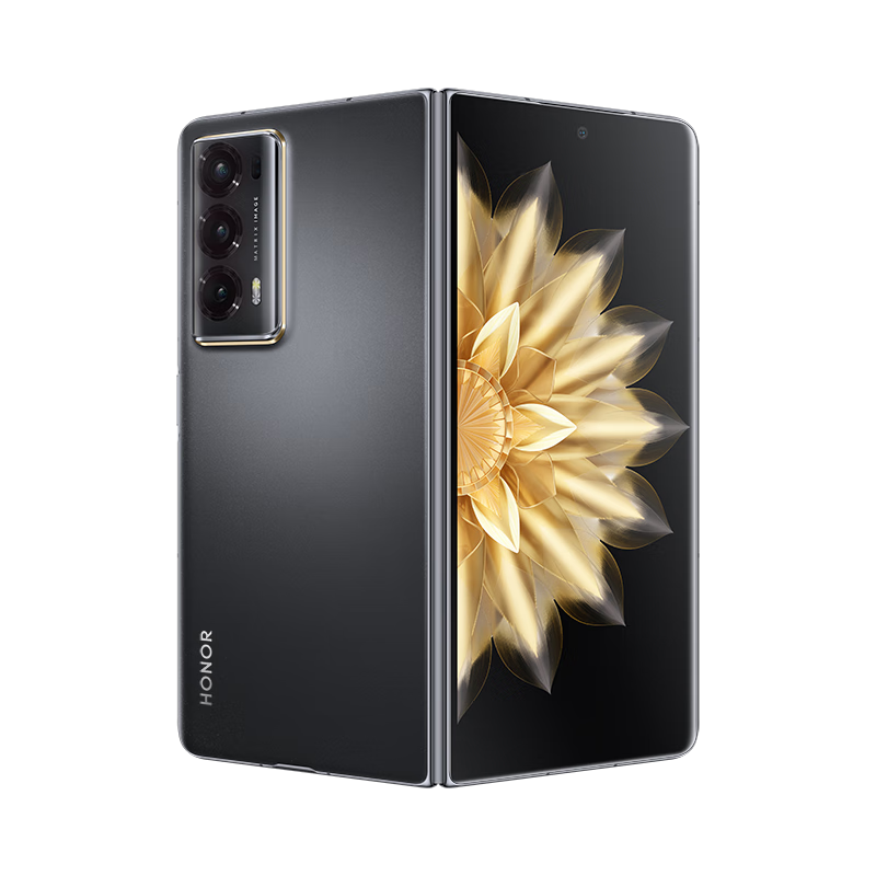 荣耀Magic V2 16GB+256GB 绒黑色 9.9mm超轻薄 第二代纳米微晶玻璃外屏 5000mAh青海湖电池 荣耀鲁班钛金铰链 调光护眼屏 第二代骁龙8领先版 5G手机