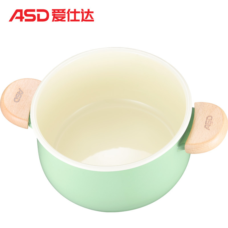 爱仕达(ASD) 汤锅 20CM洛歌沙搪瓷汤锅炖锅煮锅锅具 煮面泡面小汤锅煲汤锅TT20A1Q薄荷绿