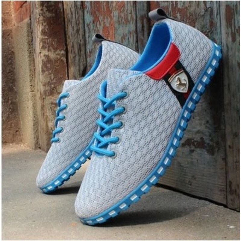 夏季透气网眼男鞋子夏天初中学生网状运动休闲网纱青少年镂空网鞋