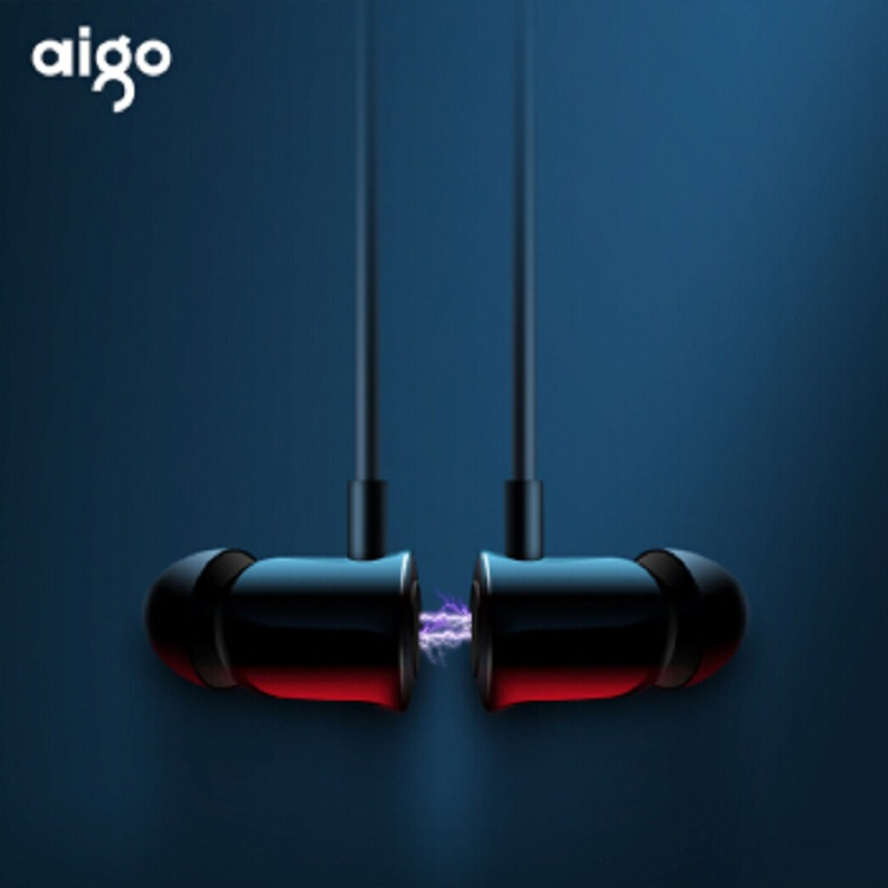 [精选]爱国者(aigo)W03-钢琴黑蓝牙耳机无线运动 双耳项圈式5.0蓝牙耳机挂脖头戴入耳式