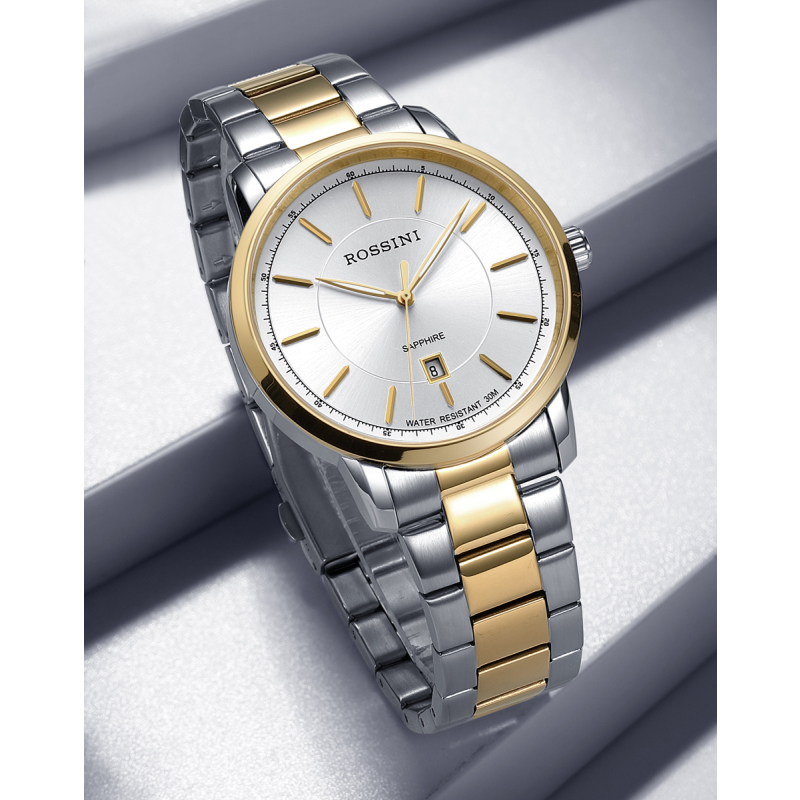 罗西尼手表男简约商务学生石英表日历防水男表女表情侣对表520993