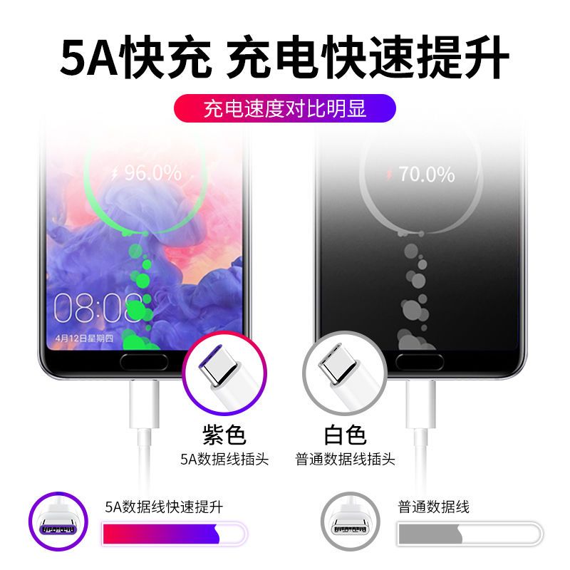 Type-c数据线适用安卓小米乐视手机tpc快充华为荣耀充电线vivo