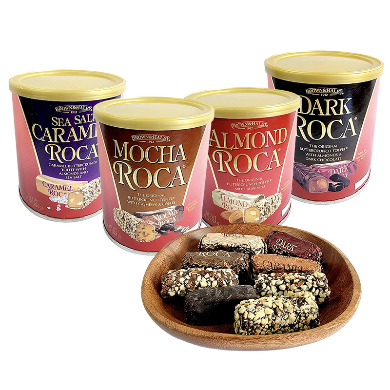 美国进口Almond Roca乐家腰果巧克力味海盐焦糖黑巧克力糖284g罐装多口味礼盒零食