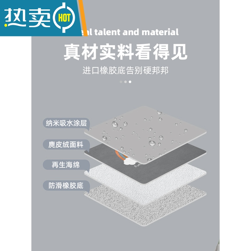 敬平楼梯踏步垫软硅藻泥隔音地垫家用吸水防滑台阶脚垫简约可定制地毯防滑垫高清大图