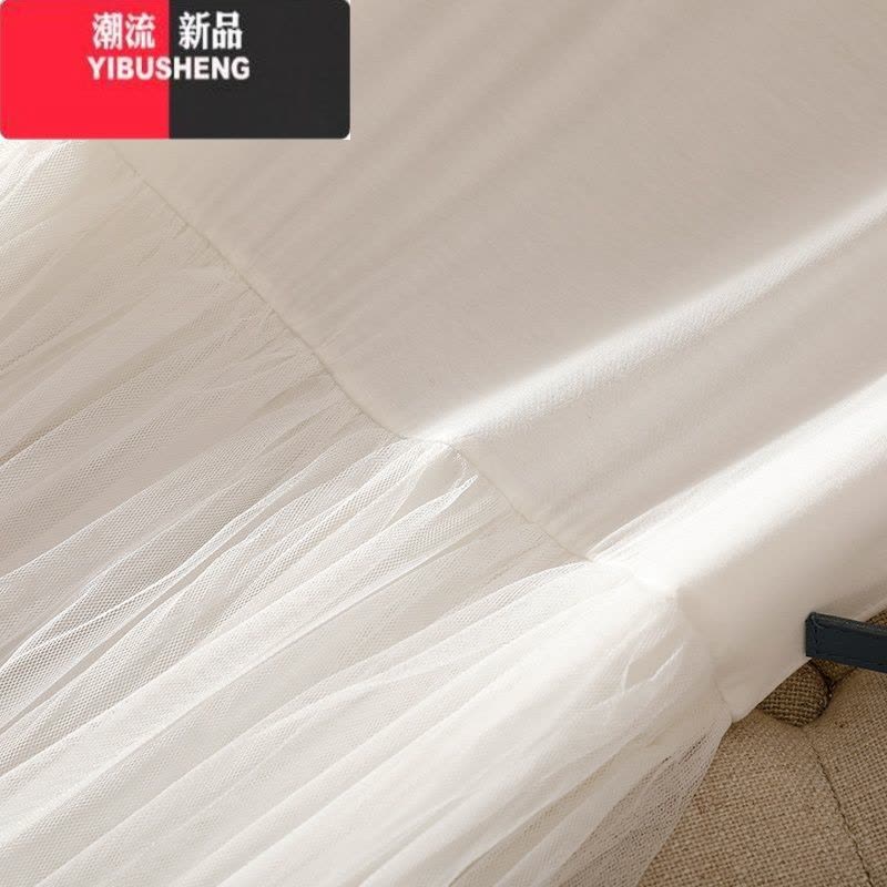 YIBUSHENG莫代尔白色连衣裙女季2024新款显瘦吊带背心裙外穿长款网纱裙子图片