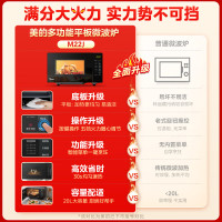美的微波炉M22J家用新款台式平板20L易清洁内胆正品小型速热