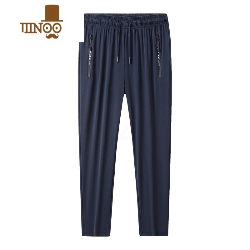 YANXU加肥加大码长裤子男夏季超薄款胖子300斤弹力速干冰丝休子款闲速高清大图