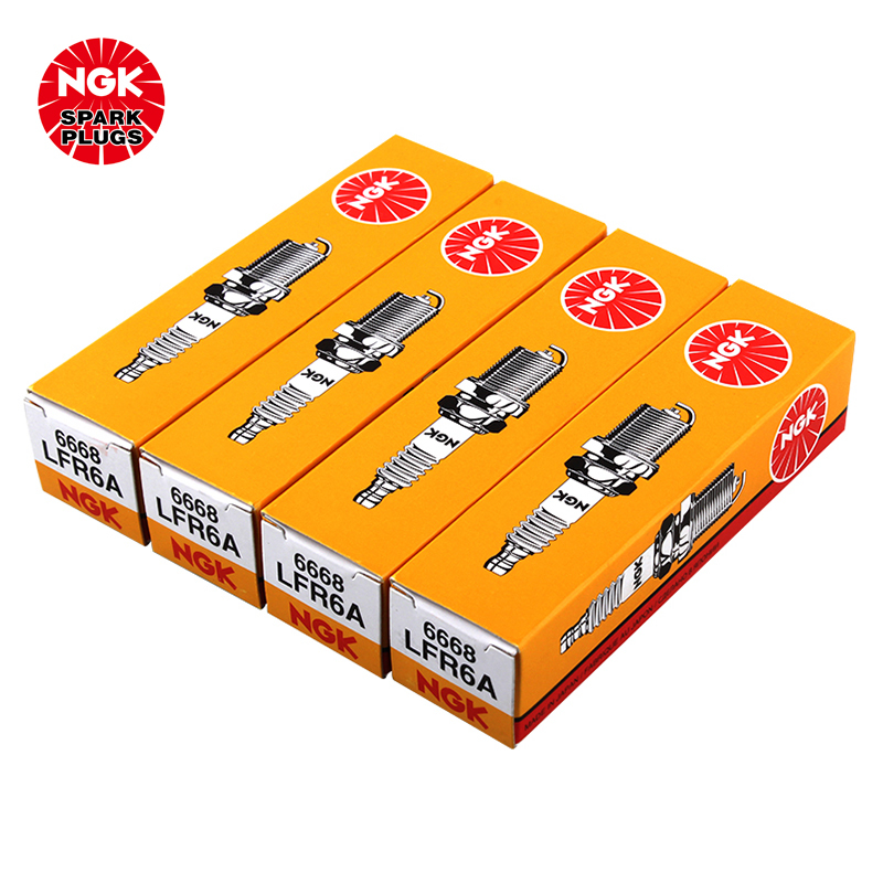 NGK 镍合金火花塞 LFR6A 6668 四支装 比亚迪F0F3劲炫吉利自由舰景逸丘比特M3中华H530风光众泰
