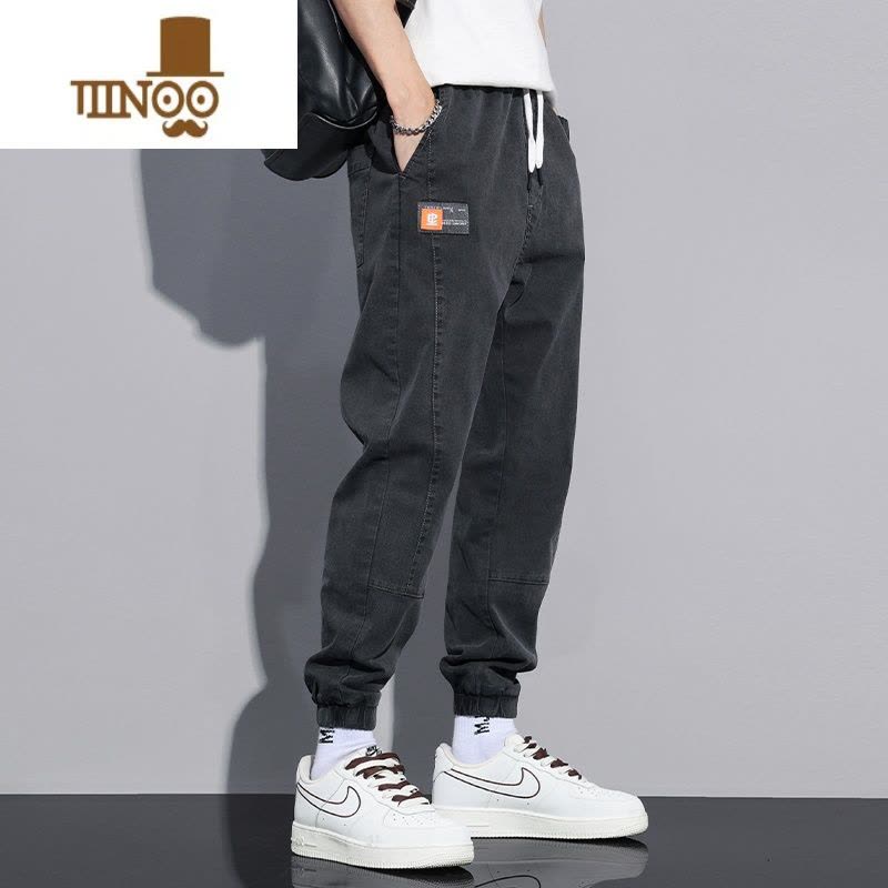 YANXU干活穿的裤子耐磨耐脏长裤夏季男士宽松大码束脚工装裤休闲牛仔裤图片