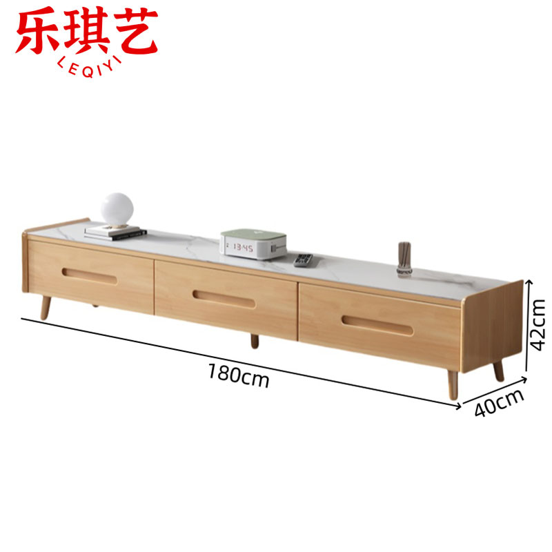 乐琪艺 电视柜 原木色+白 个高清大图