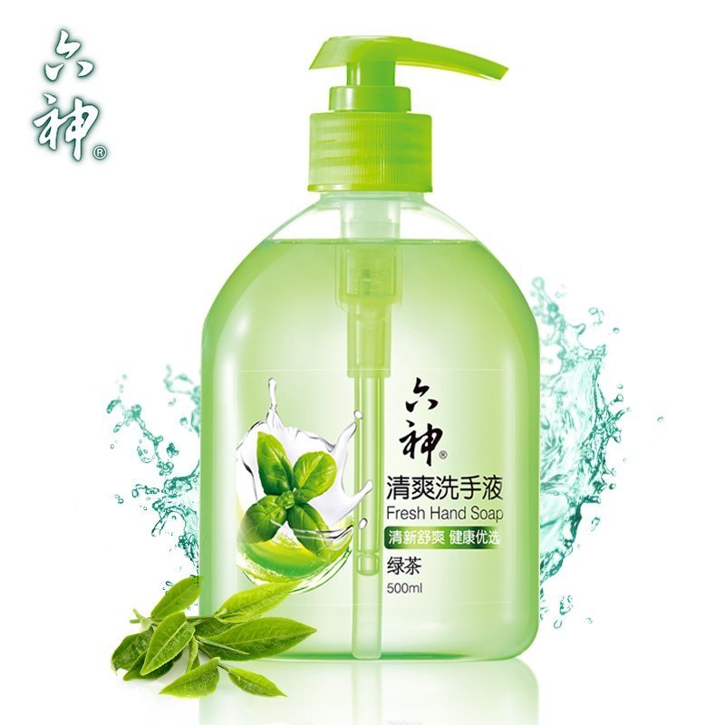 六神 绿茶 清爽洗手液 500ml(瓶)