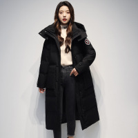 雪中飞极寒新款羽绒服女装中长款过膝休闲加厚工装羽绒外套