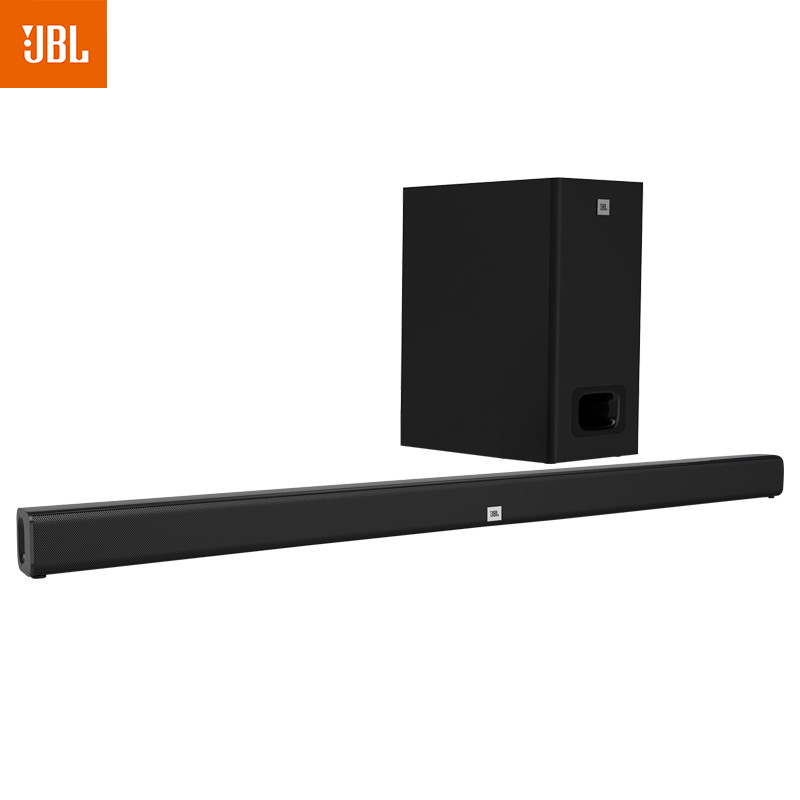 JBL STV125 无线回音壁系统 蓝牙音响 低音炮 Soundbar 条形音箱 家庭影院电视音响 黑色