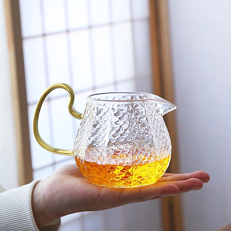 家柏饰(CORATED)锤纹公道杯家用茶水分离贪心杯功夫带把分茶器办公大容量公杯高清大图