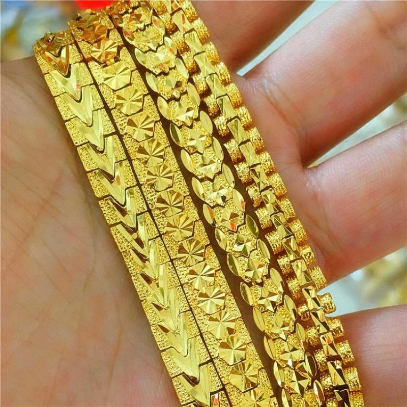 包邮金仿真镀金黄金满天星手链女送妈妈沙金手链礼物结婚庆送女朋友老婆生日礼物送女朋友七夕情人节礼物
