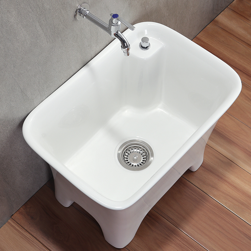 洗拖把池阳台卫生间地盆高脚落地式拖布池陶瓷家用墩布池大号定制商品