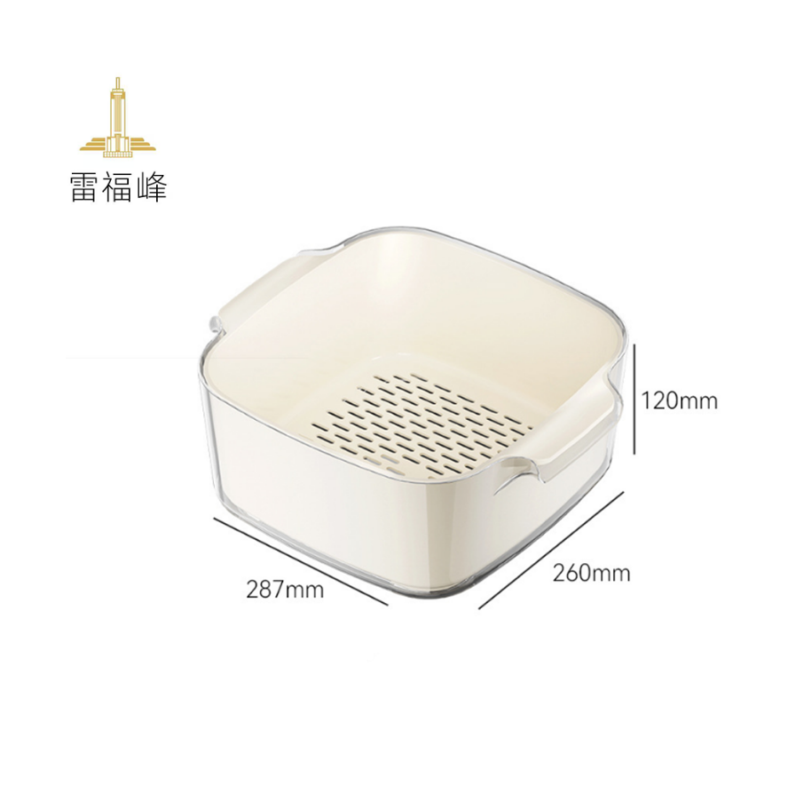 雷福峰厨房沥水篮双层洗菜盆大号/套高清大图