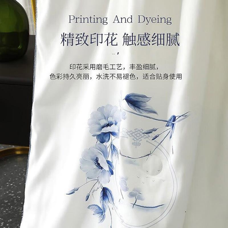 梦洁蚕丝被柔软舒适精工拉制纤维清爽花境款150*200cm高清大图