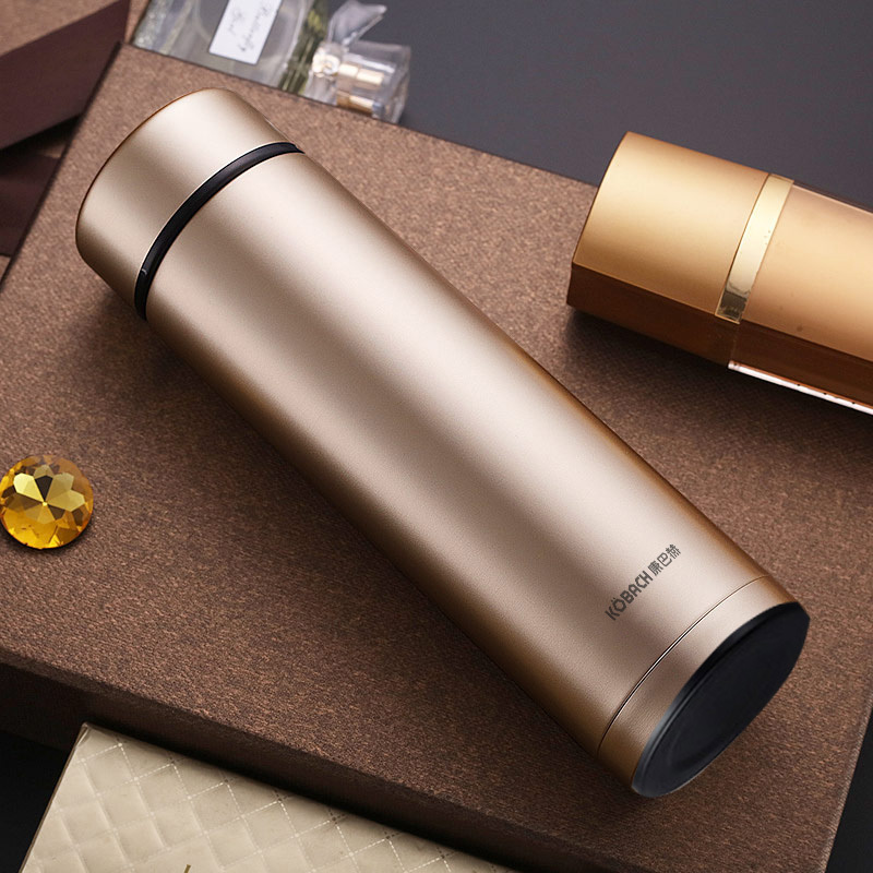 康巴赫保温杯304不锈钢水杯茶杯男女士大容量商务车载便携带茶滤泡茶