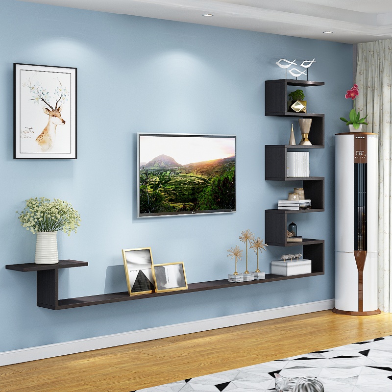 壁挂式电视柜客厅墙上吊柜壁柜悬挂小户型机顶盒架现代装饰柜墙柜定制