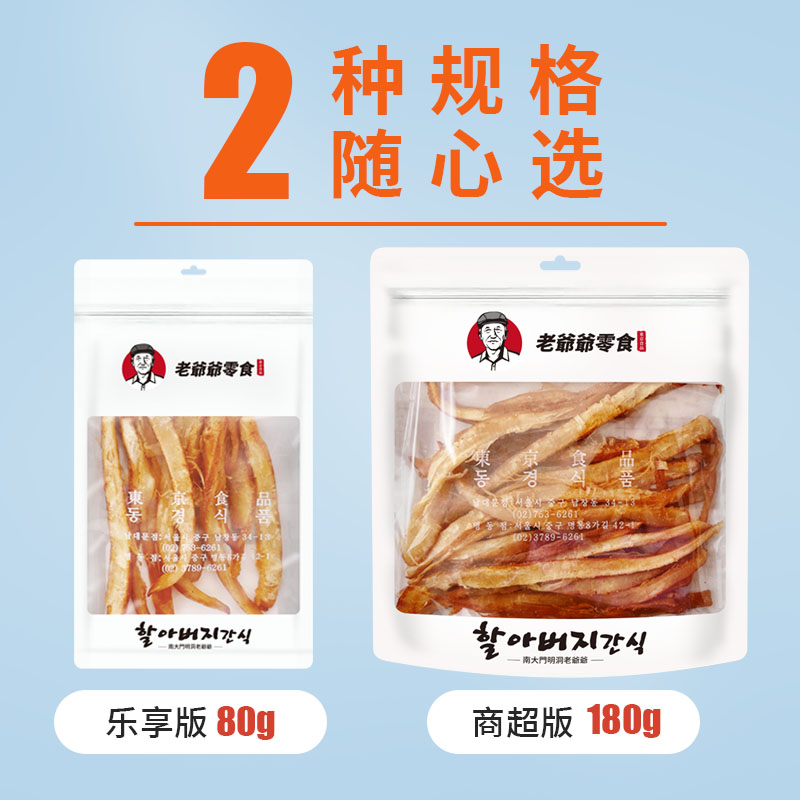 南大门明洞老爷爷辣味鱿鱼条(黑胡椒)80g/包深海鱿鱼高蛋白创意礼品高清大图