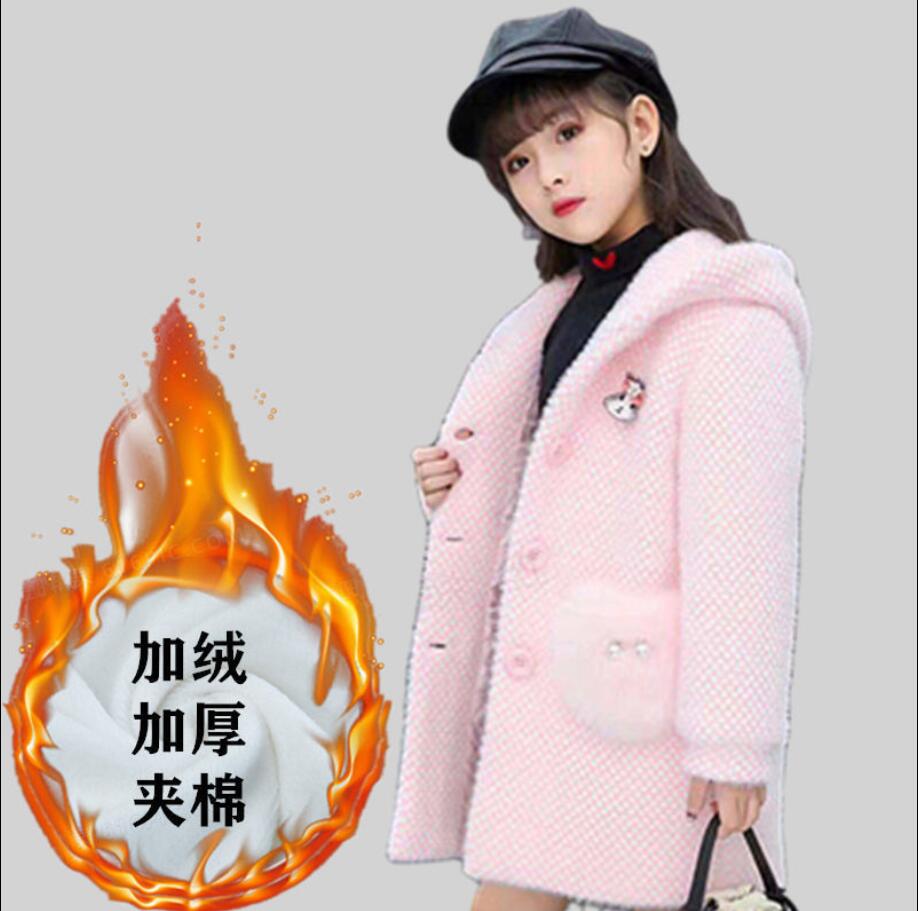 女童冬装棉衣呢子外套十岁大童女装洋气羽绒棉服15女孩加厚棉袄棉服童