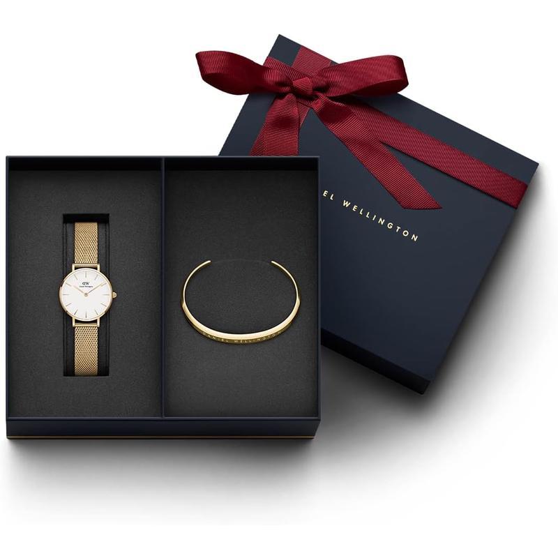 丹尼尔惠灵顿(Daniel Wellington)女士机械表简约圆形28毫米黄金表带时尚优雅腕表
