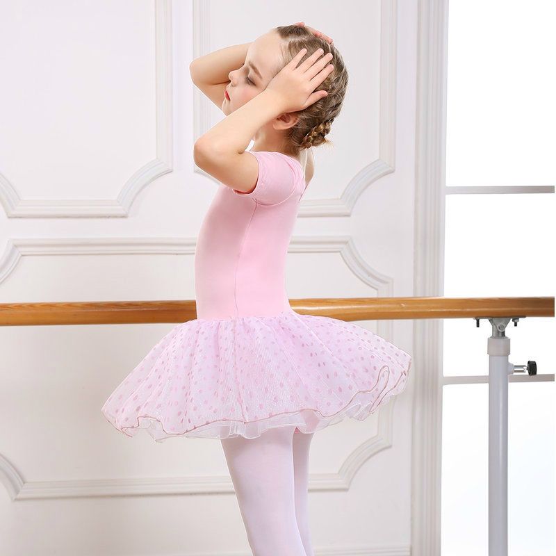 儿童舞蹈服装练功服夏短袖女童芭蕾舞裙六一幼儿园舞蹈演出服女孩