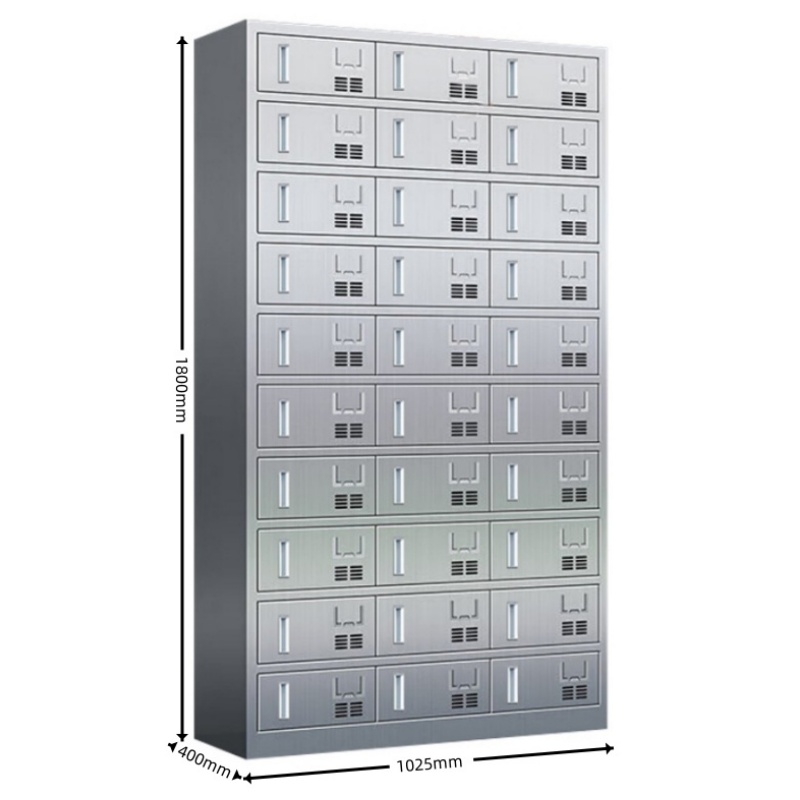 攸形不锈钢餐盘柜30门1025*400*1800mm台高清大图