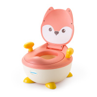 世纪宝贝（babyhood）狐狸升级款全PU软垫BH-113D藕粉色 儿童男宝宝坐便器女便携婴儿马桶小孩尿盆便盆尿桶