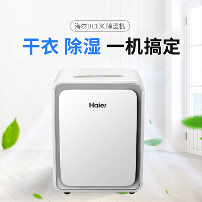 海尔(Haier)DE13C除湿机家用卧式宿舍抽湿器吸湿干燥去湿防潮用神器地下室
