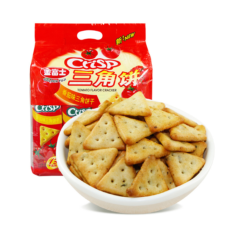 金富士 三角形饼干 早餐代餐儿童休闲零食糕点心300g 番茄味