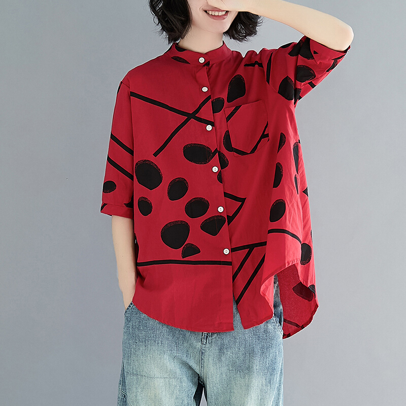 棉麻短袖衬衫女夏2018新款藏肉显瘦上衣胖mm大码亚麻宽松文艺衬衣