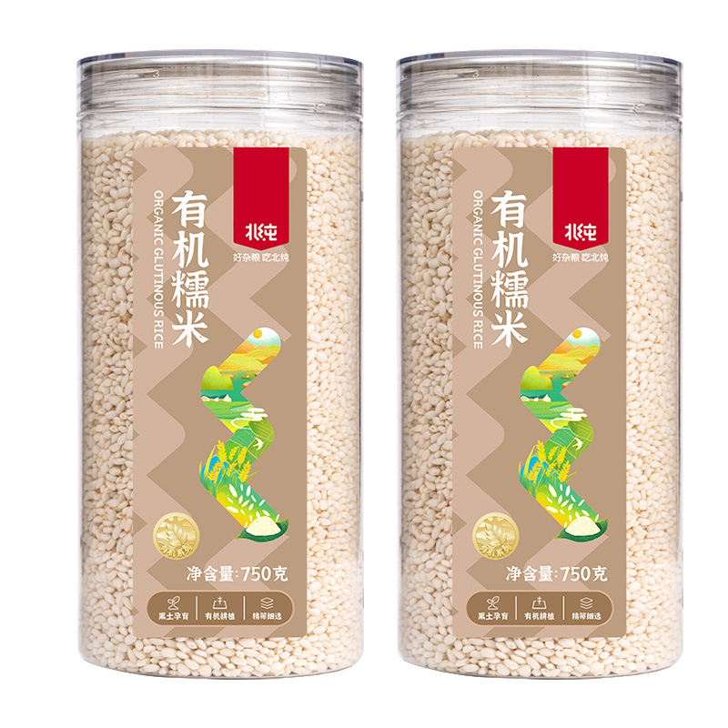 北纯 有机糯米(罐装)750g*2罐