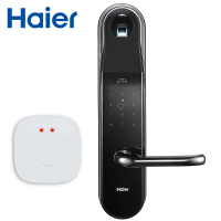 Haier 海尔物联指纹密码锁 家用防盗门锁 密码锁 智能锁 电子锁无线开锁 APP 锌合金 带天地钩u3-u石墨黑