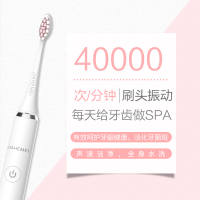 佳禾美电动牙刷成人声波震动情侣软毛呵护牙龈可替换刷头充电式牙刷HM-T6 白色 [共2支刷头]