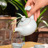 金镶玉 功夫茶具套装 陶瓷茶壶茶杯公道杯整套 瑞彩祥云套组
