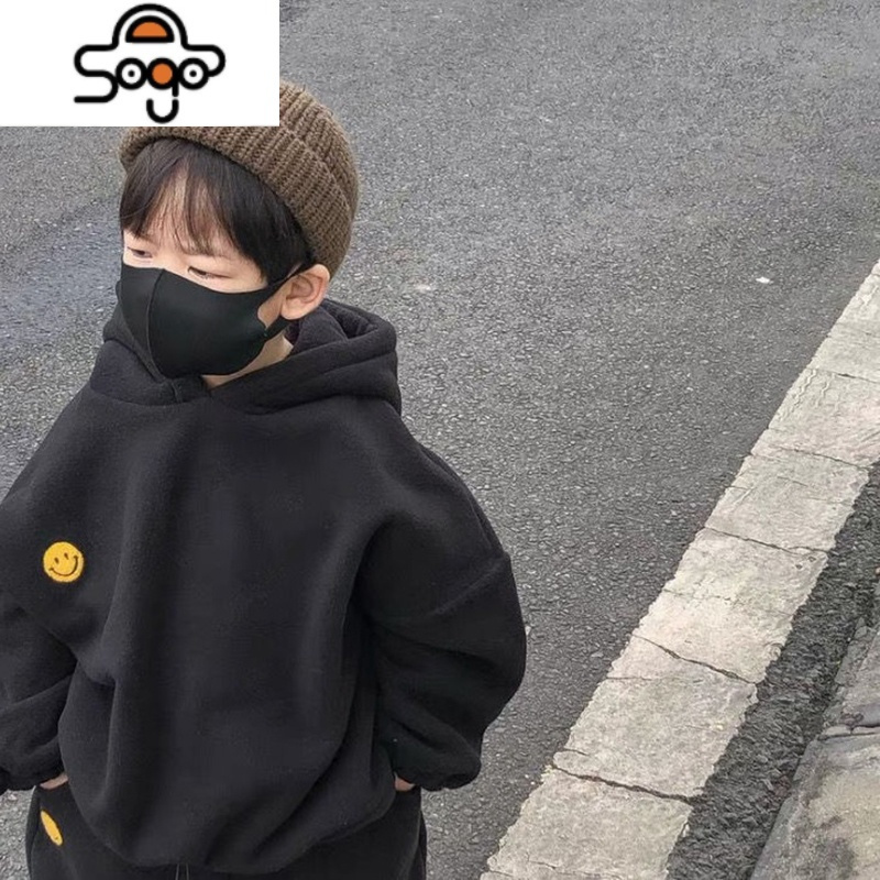 男童卫衣套装2022春秋新款中小儿童运动连帽上衣长裤子炸街两件套 七色王国