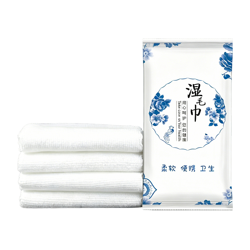 老房太太 一次性湿毛巾 25*25cm切边加厚 50包独立包装 餐饮擦手清洁湿巾 A48/包高清大图
