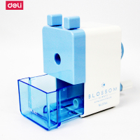得力(deli)0744手摇转笔刀削笔器简约韩国风小清新创意卡通可爱自动铅笔刀多功能卷笔刀文具蓝色2个